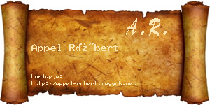 Appel Róbert névjegykártya