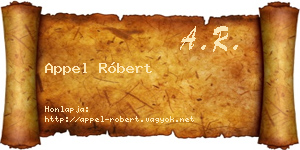Appel Róbert névjegykártya